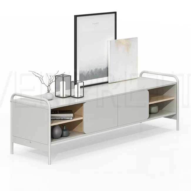 Rustic Wooden TV Stand with Spacious Storage Cabinet for Stylish and Organized Living Room Entertainment