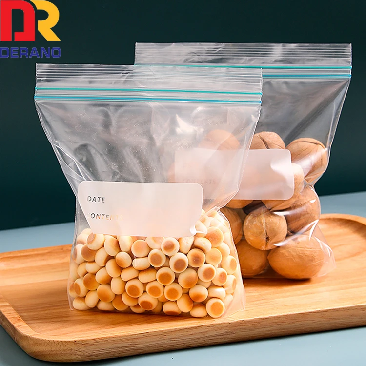 WEIFANG DERANO Custom Resealable Food Packaging Ldpe Plastic Zip lock Bags Reclosable Food Grade Slider Zipper Bags Freezer bag