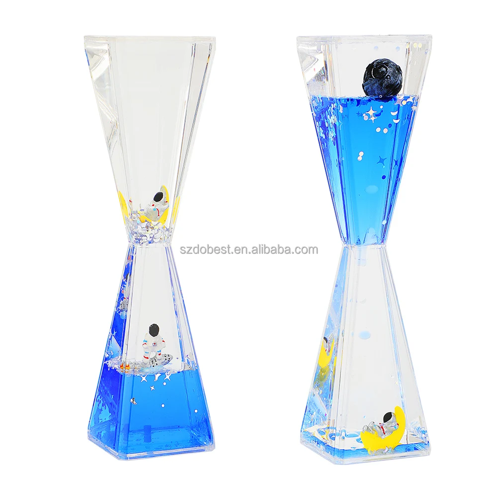 Blue water hourglass liquid oil drop ornament space bright colors new product liquid timer