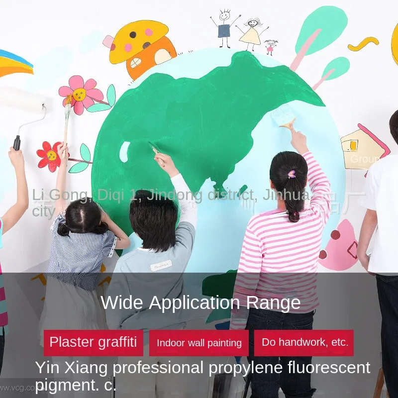 200ML fluorescent color acrylic paint bright toddler plaster graffiti painting 7 color plaster graffiti