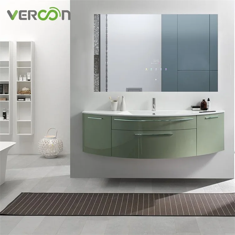 Vercon  back-lit bathroom mirror TV 1200*800mm illuminated TV mirror water-proof  smart mirror  Android 21.5inch touchscreen