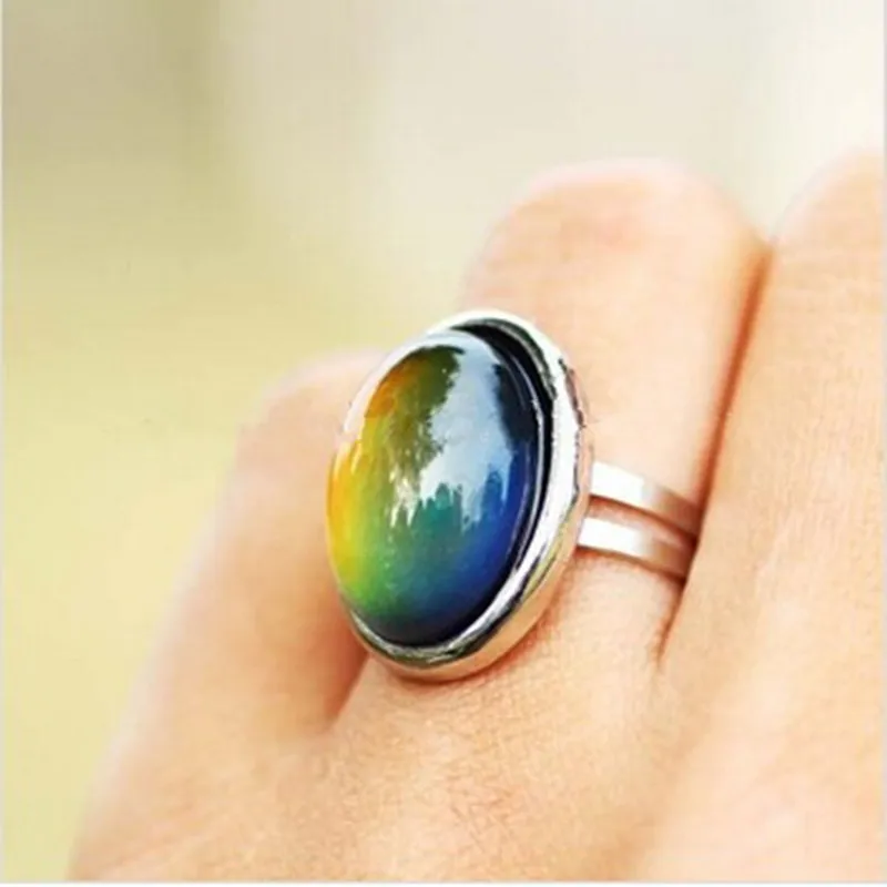 2021 Crystal Jewelry Changing Color Mood Ring Temperature Emotion Feeling RINGS MOOD Adjustable Size Gifts event party Supplies