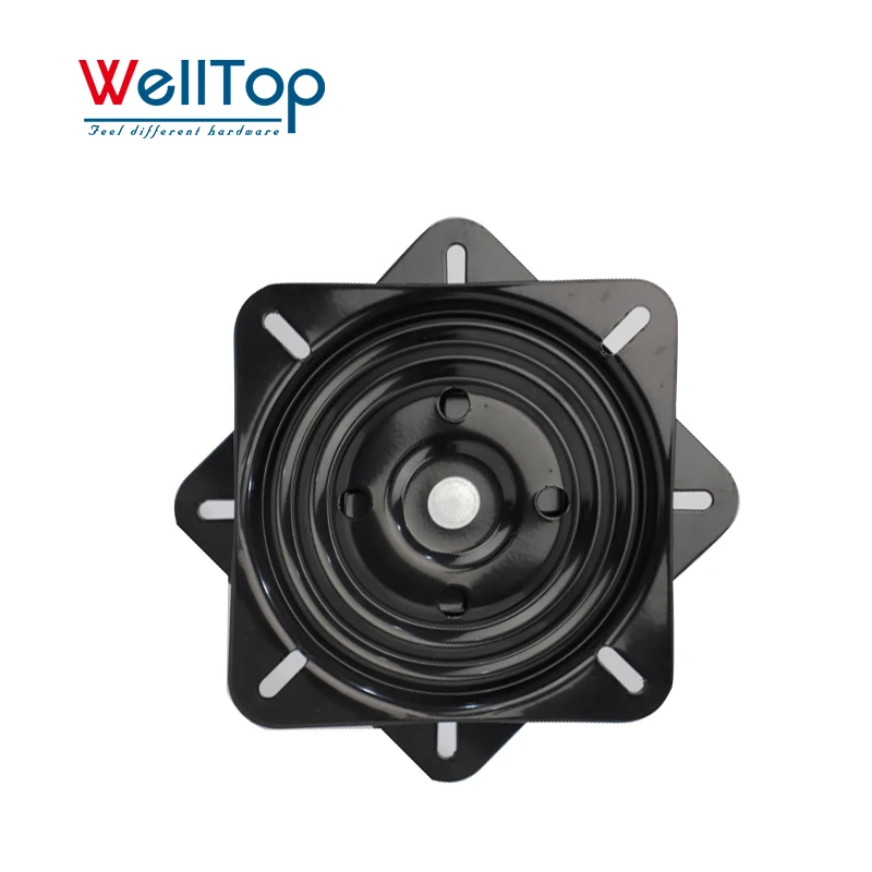 WELLTOP Furniture Accessories Hardware Metal Replacement Bar Stool Square Bearing 360 Degree Rotating Swivel Plate