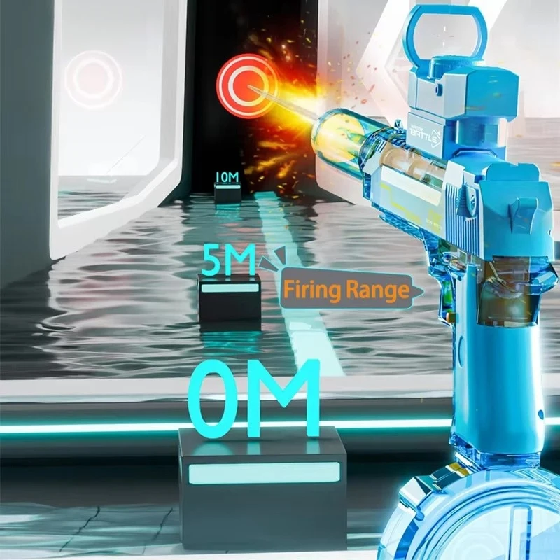 New Light Up Desert Eagle Electric Water Gun With LED Electric Automatic Water Squirt Gun for Kid Summer toys  Pool Party Toys