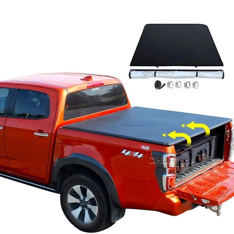 Pickup Truck Tonneau Cover soft roll-up cover hilux for mitsubishi l200 2016 navara d22 d40 frontier