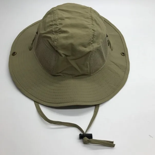 fashion mesh leisure fishing summer bucket hat with string