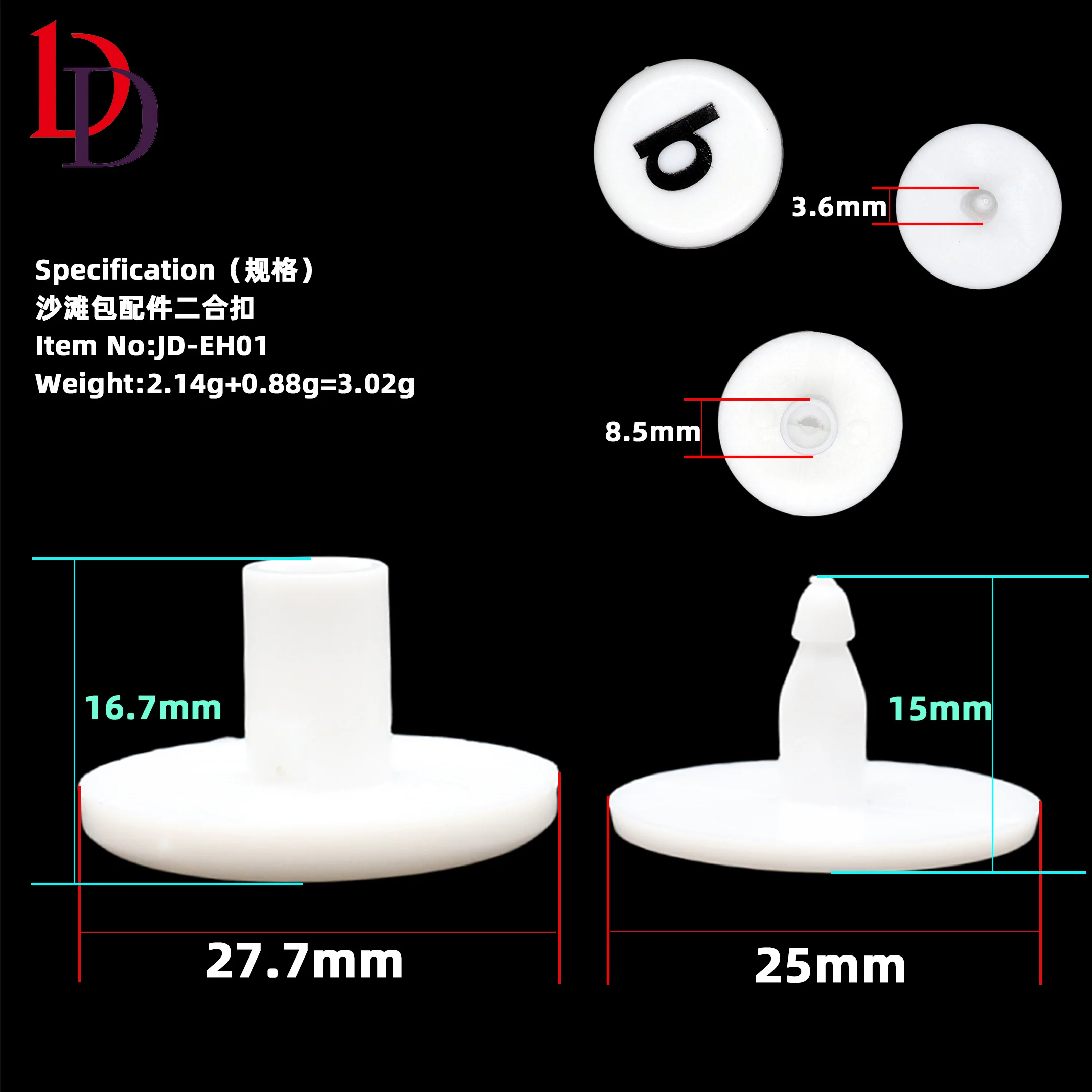 Wholesales Eco-Friendly Custom Plastic Resin Snap Fastener Plastic Snap Button For Eva Tote Handbags Shoes