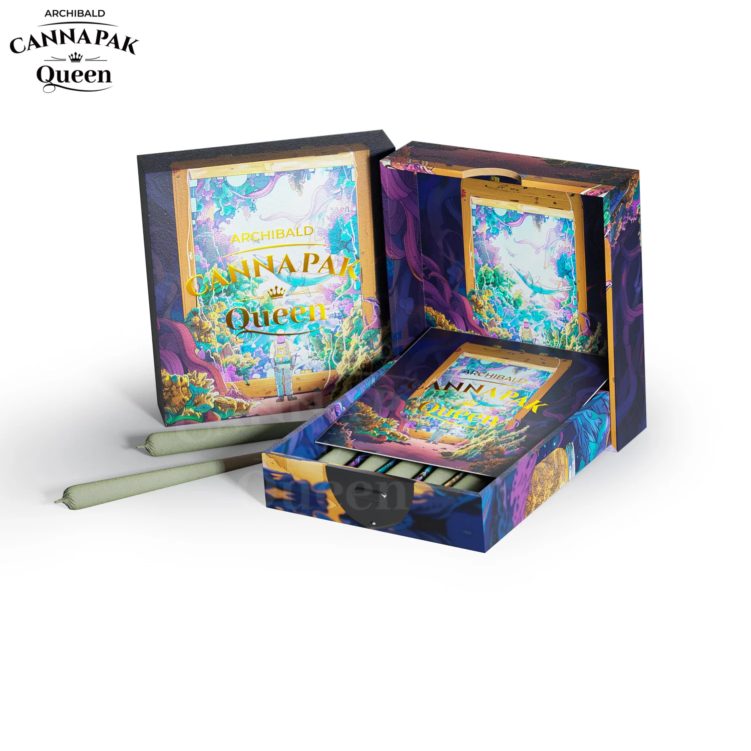 Premium Custom Drawer Cart Box Holder Slide Pull Empty Cartridge Packaging with EVA Insert