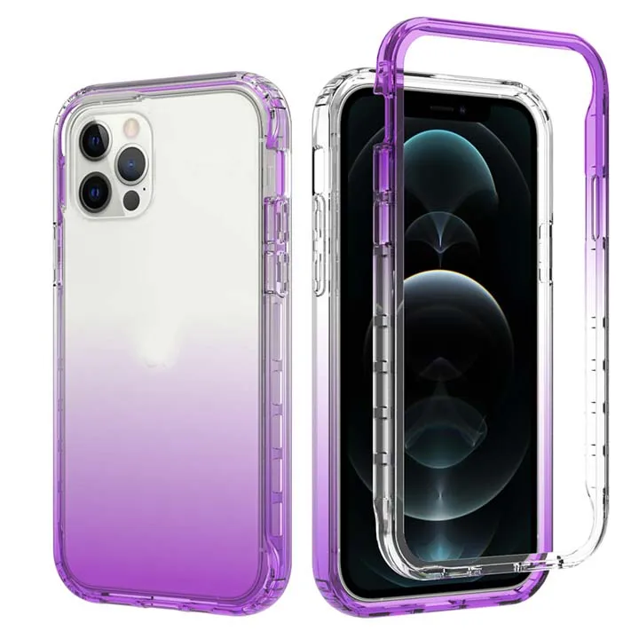 Clear Hybrid Dual Color Gradient TPU PC Cover For IPhone 13 Mini 12 Pro Max 7 8  SE 2020 For Ipod Touch 5 6 6th 5th Skin Case