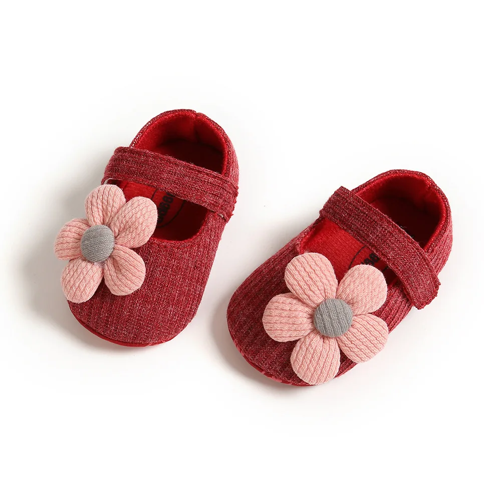 
little girl wool prewalker 6 9 12 month toddler princess flower knitting footwear wedding baby dress shoes with headband 