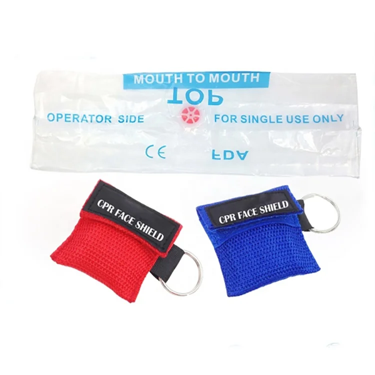 Custom Logo CPR Face Mask Shield Key Chain for Emergency Travel First Aid Kit