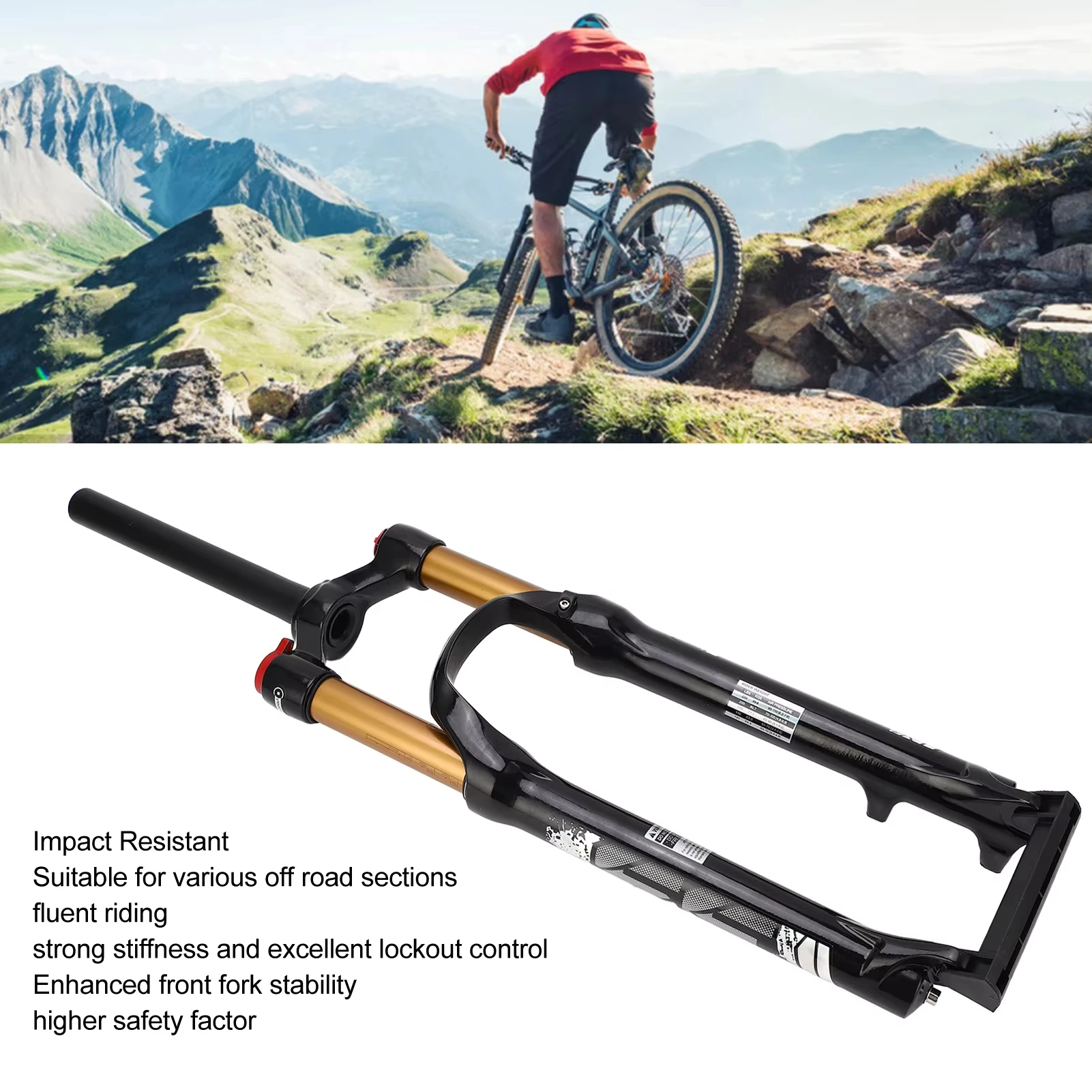 Mountain Bike Fork 26 Inch Aluminum Alloy Shock Absorber Air Pressure Front Fork Disc Drake Air Fork