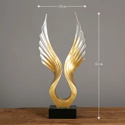 creative hotel club art office resin bird wings abstract figurine ornaments decorations