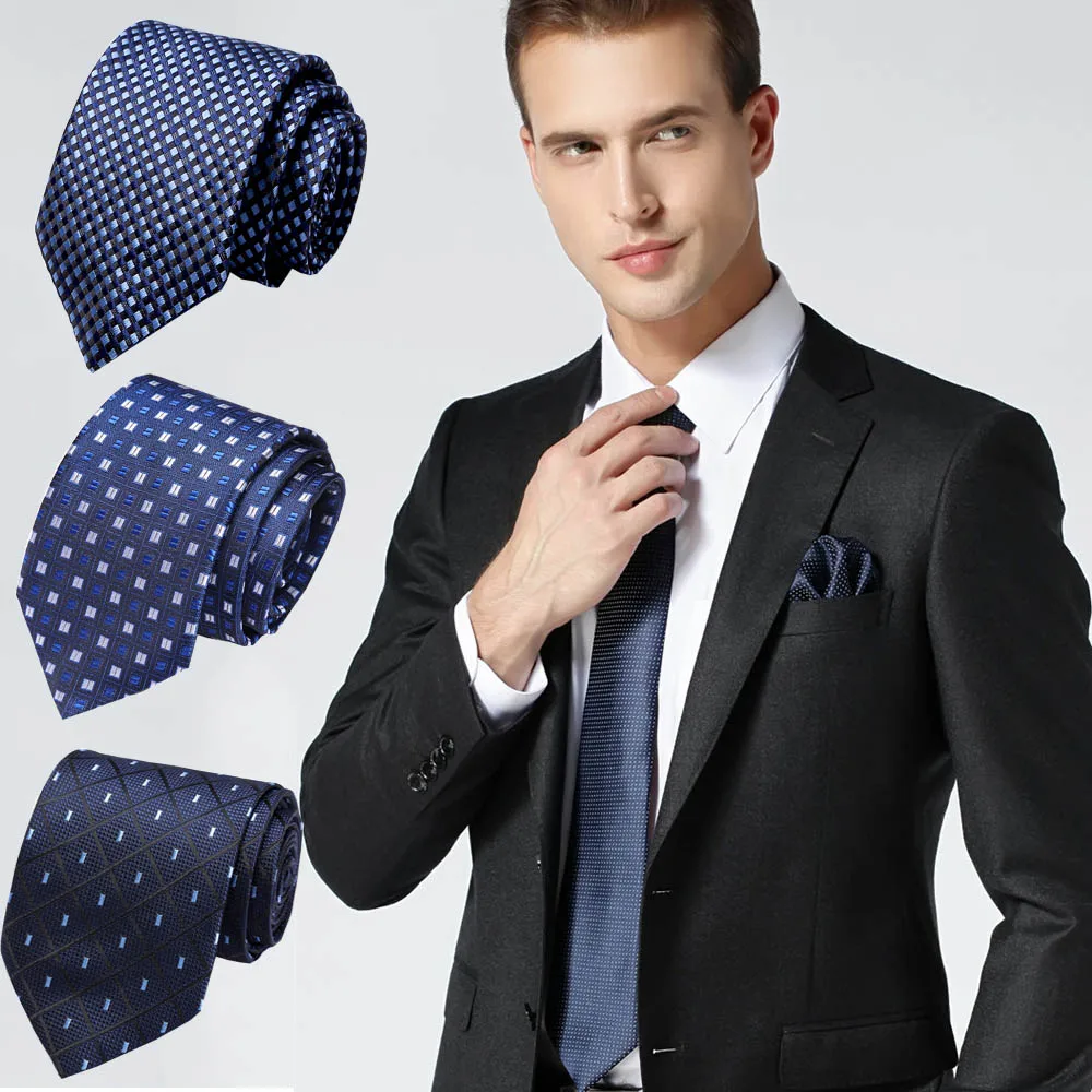 Many style  mens luxury silk men ties  plaid cravatte   7.5cm necktie