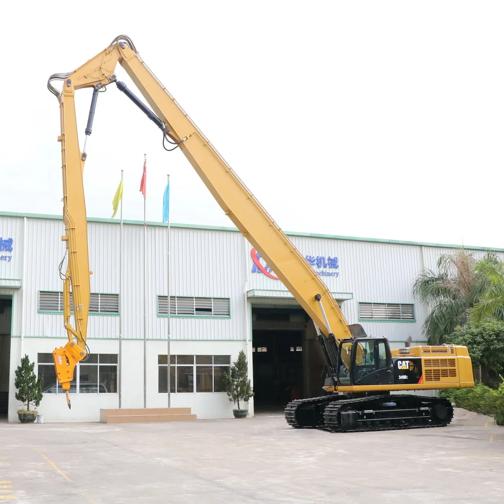 Three stage Long reach high reach building Demolition boom And arm with breaking hammer or hydraulic cutter