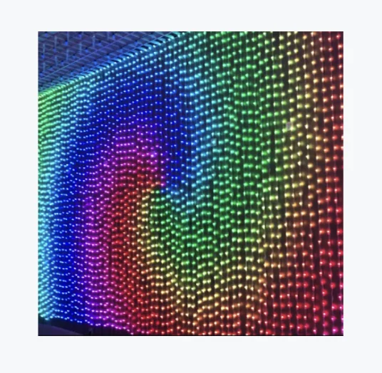 New DMX Animation Chasing LED String Lights Smart LED Curtain Lights Commercial Grade Outdoor Building Shopping Mall  Decoration