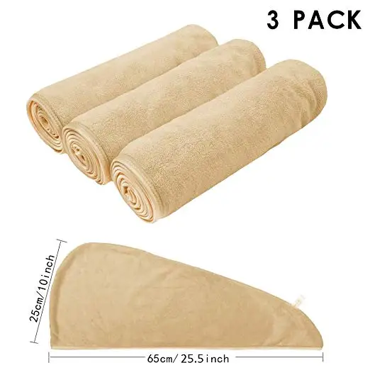 Customizable Light Weight Microfiber Drying Hair Wrap Woman Towel Turban With Logo