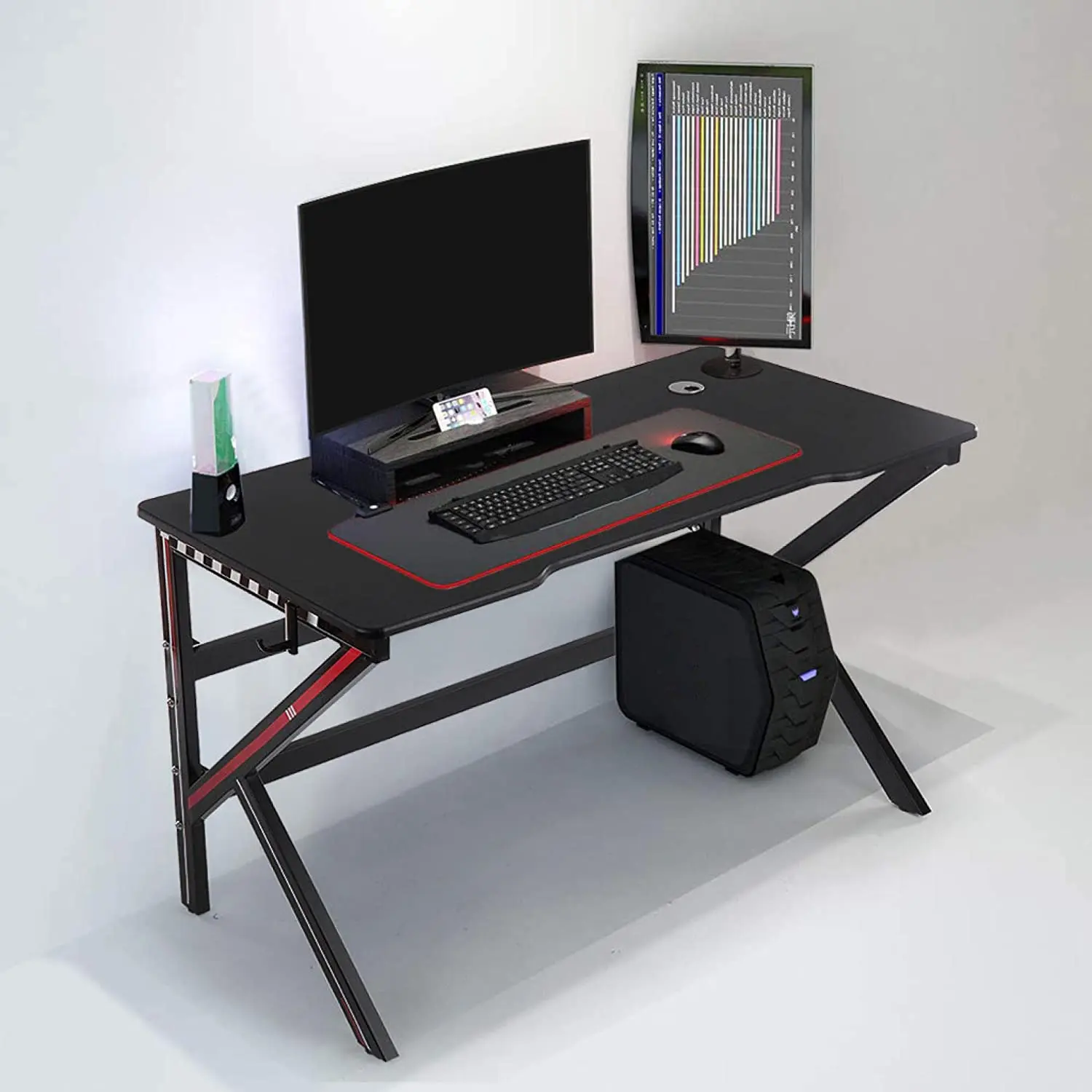 Desktop MDF Wood Top Computer Gaming Tables PC Gaming Table Metal Legs silla gamer