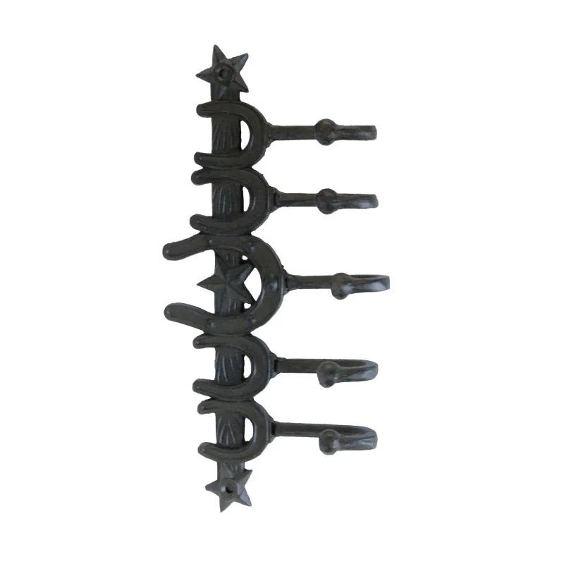 Novel design metal art antique cast iron horseshoe  hook