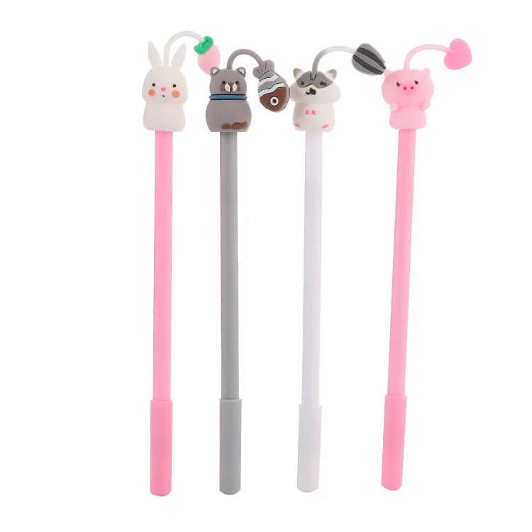 Cartoon Cute Item with Food Pendant Student Pen Black 0.5 Student Creative Neutral Pen Wholesale Manufacturer