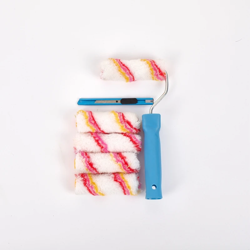 Wholesale Paint Brush Set 4In Paint Roller Brush Putty Knife Paint Brush Plastic Tray