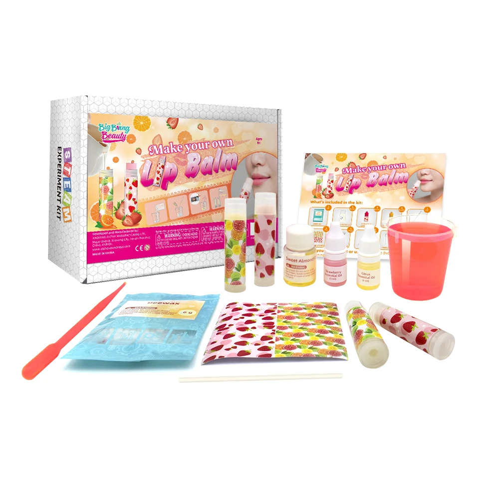 Stem Kids Science Kits DIY Educational Kits for Kids Science Experiment Toy Best Girls Gift Amazing Lip Balm Making Kit