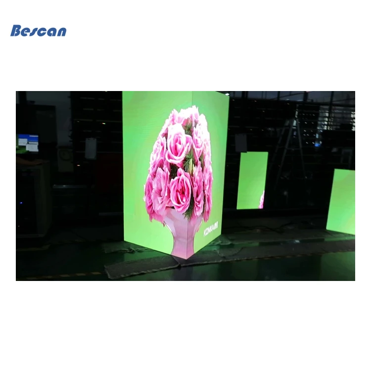Bescan 45 Degree Angle P2.5 160x160mm 64x64 Dots Led Module For 90 Degrees Right Angle Led Advertising Video Screen