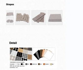 Customized Assoeted Adhesive Felt Furniture Foot Pads Anti Scratch Floor Protector Felt Glides