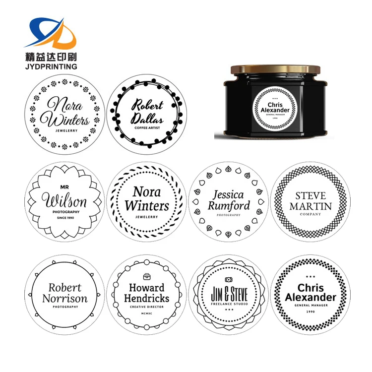Round Logo Printing Sticker Bottle Cap Tamper Proof Sealing Label for Jar