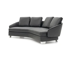 Modern Italy Style Luxury Lawson Medium semi-round sofa Living Room Genuine Leather Sofa With Stainless steel Leg