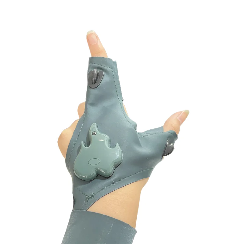 Us charging LED with light fishing gloves outdoor lighting repair camo half finger set night run luminous finger lights