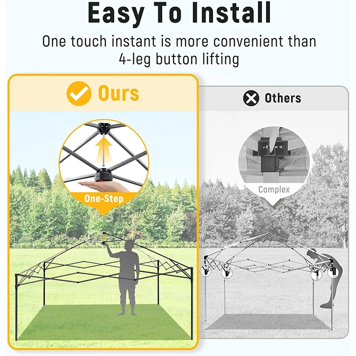 Wholesales Gazebos Promotional Trade Show Four Leg Pop Up Wedding Party Outdoor Tents Camping Canopy Tent 10x10ft for Events