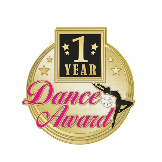 Noble Manufacturer Wholesale Creative Metal Dance Figure With Pink Glitter Custom Logo Dance Trophy Awards Crafts Years Pins