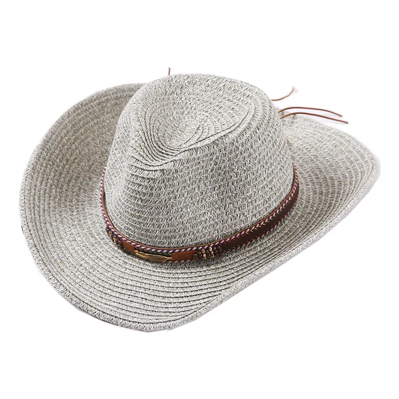 Соломенная шляпа для улицы, дышащий солнцезащитный козырек, складная мужская летняя Панама от солнца, корейский дорожный тренд, бумажная соломенная ковбойская шляпа