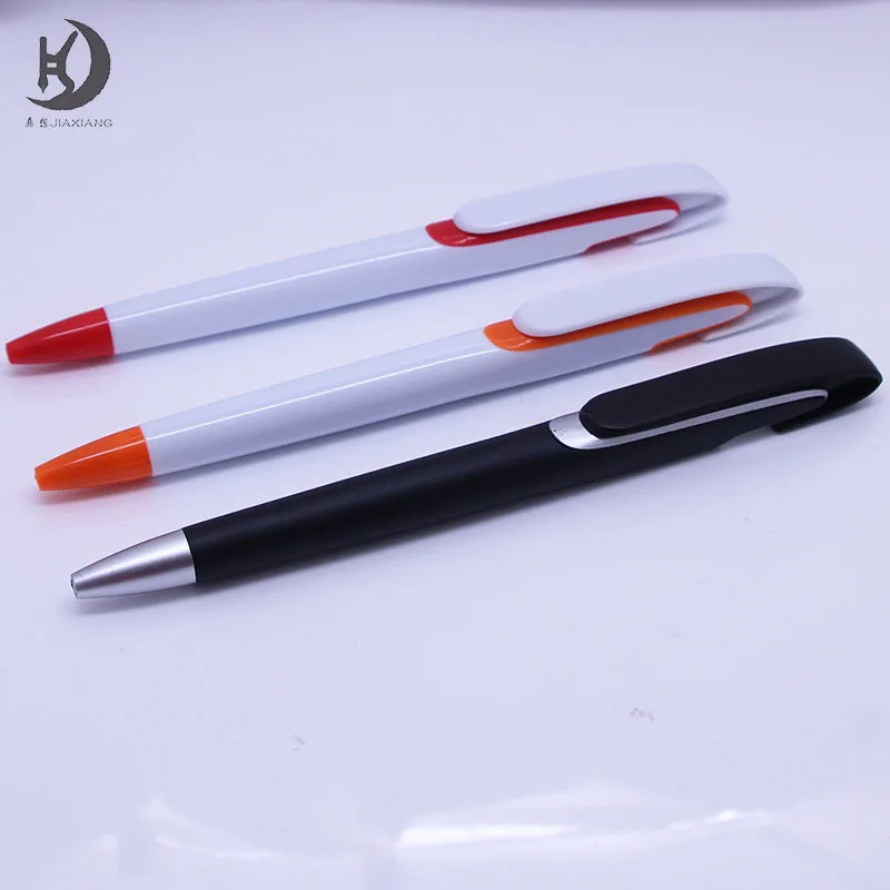 Promotional hotel gift plastic white color ballpoint pen advertising custom print logo push action ball pen