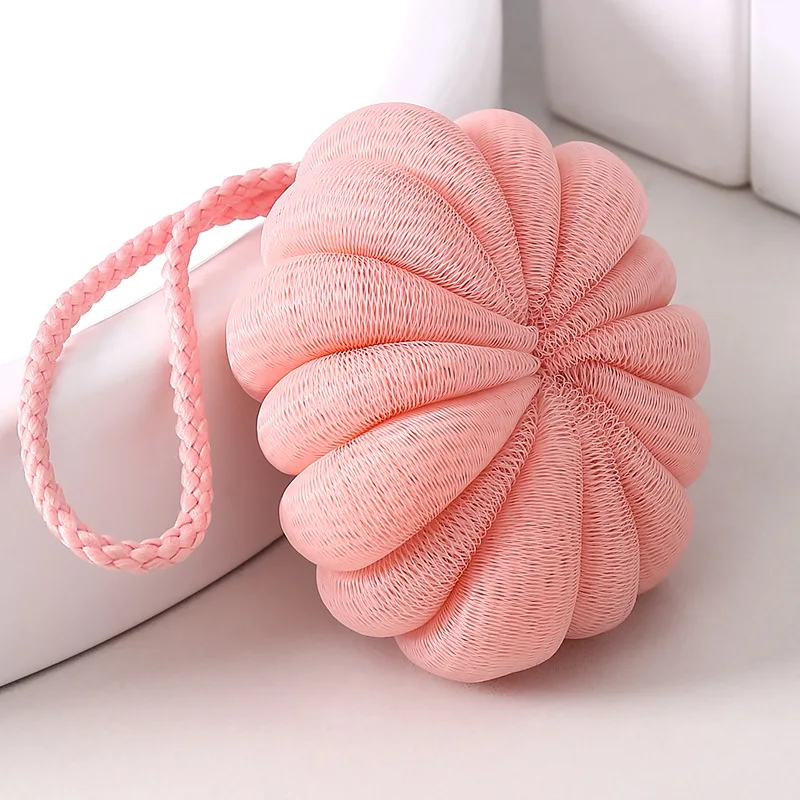 OEM Ball Baby Natural Real Egyptian Shower Foam Pumpkins Fruit Shaped Loofah Long Bathing Compression Bath Sponge For Bathing