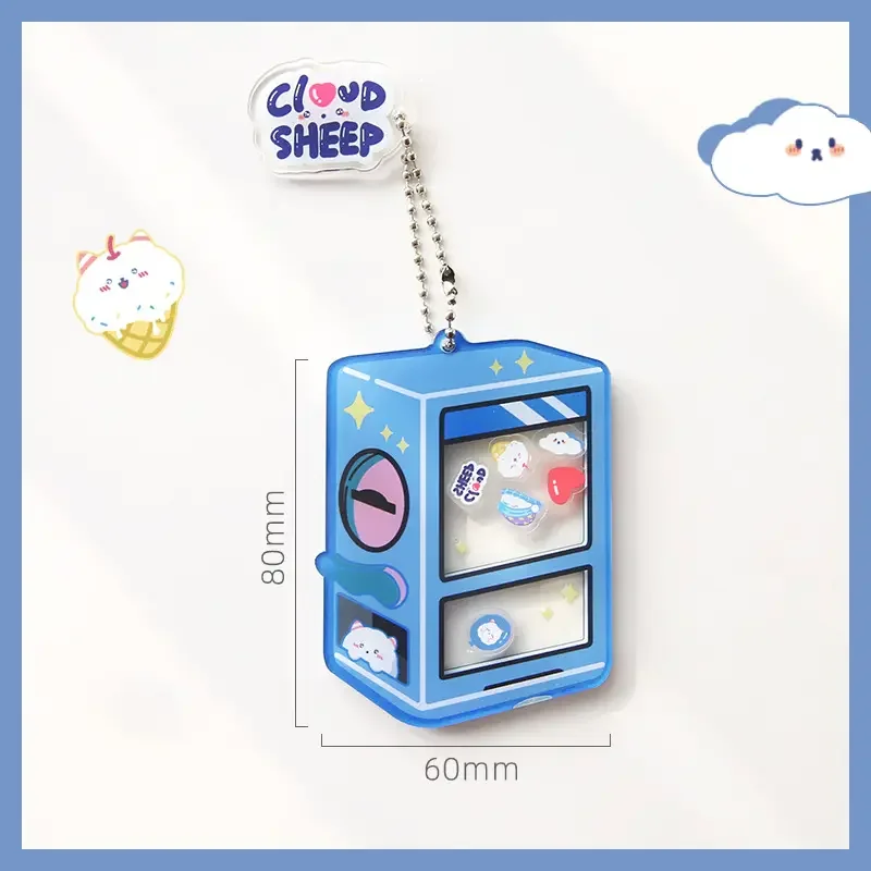 Wholesale OEM cute acrylic shaker keychain double sided printing transparent keyring acrylic accessories with your own design