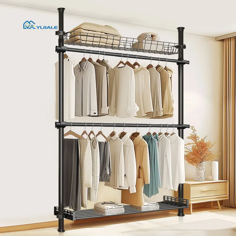 Yijiale 32mm Rental Housing Balcony Portable Wardrobe Clothes Storage Open System Wardrobe Bedroom Attic Walk In Wardrobe