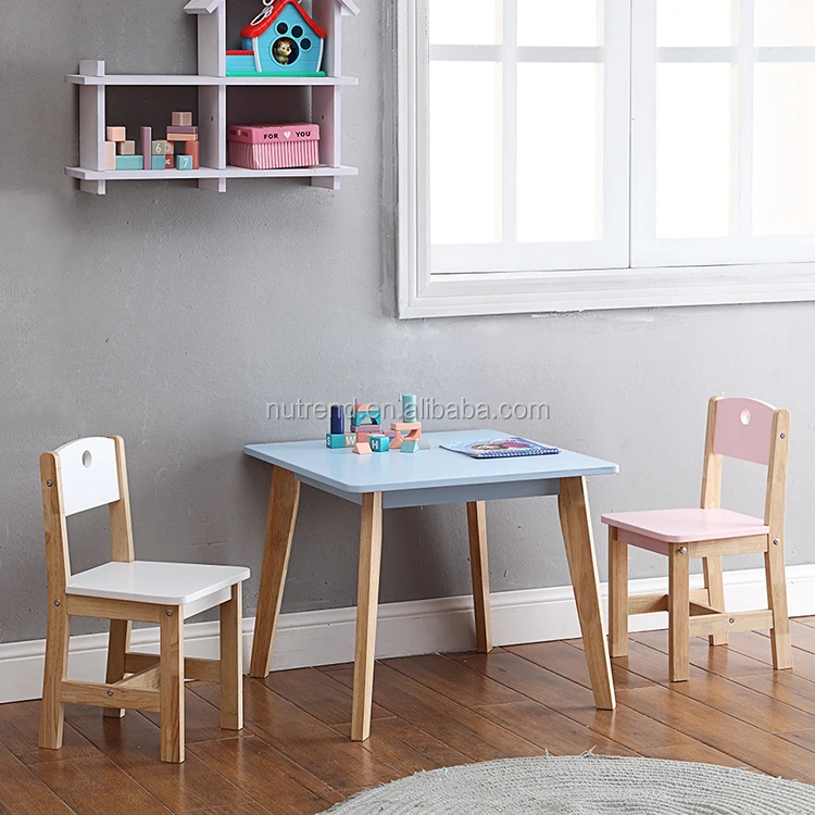 Wholesale Kids Furniture Wood Children Play Table Set 2 Toy Storage Boxes