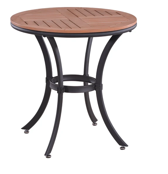 round outdoor garden dining table powder coating wrought iron mesh table of bistro set furniture