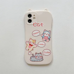 Kawaii Pink 3D Cat Ear Cartoon Animals Soft Silicone Printing Mobile Cover Phone Case For iphone 11 12 13 Xs Xr 7 8