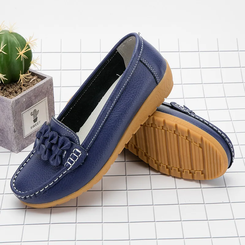 Latest Design Fashion Female Flat Women Leather Loafers Shoes
