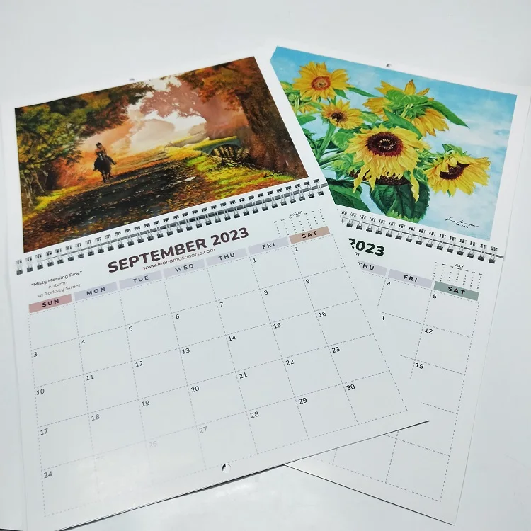 Wholesale Full Color Custom Design Vertical Horizontal Spiral Wire Monthly Stand Flip Long Unique Table Desk Calendar 2025