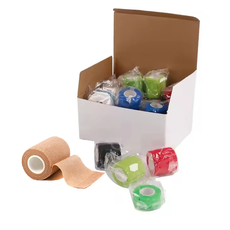 Wholesale Custom Logo Printing Elastic wound dressing sports training self-adhesive bandage