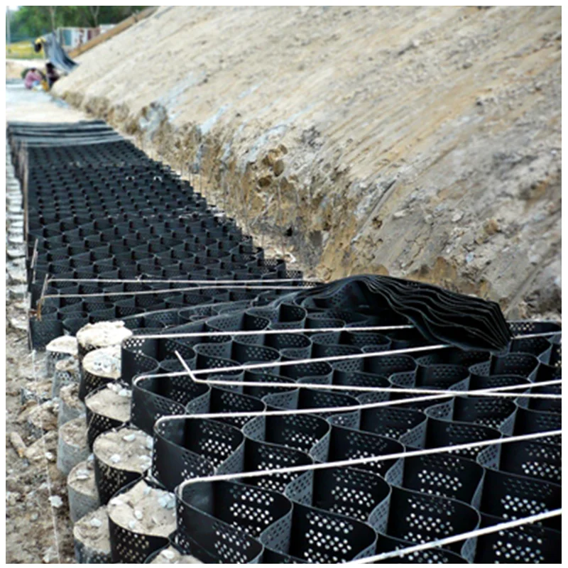 High tensile strength hdpe geocell for reinforcement of the riverbed