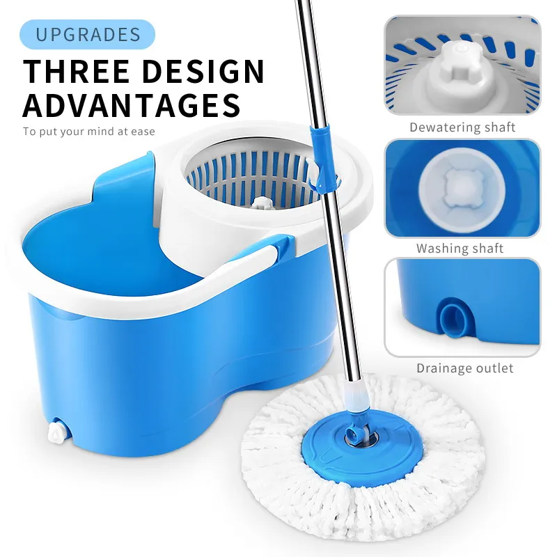 floor cleaning adjustable rotating clean microfiber spinning mops 360 degree rotatable magic spin mop and bucket set