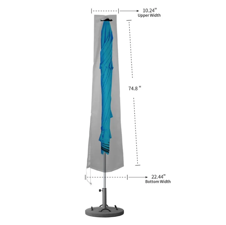 Outdoor Waterproof UV Resistant Banana Umbrella Cover Custom Garden Patio Furniture Parasol Outdoor Umbrella Cover