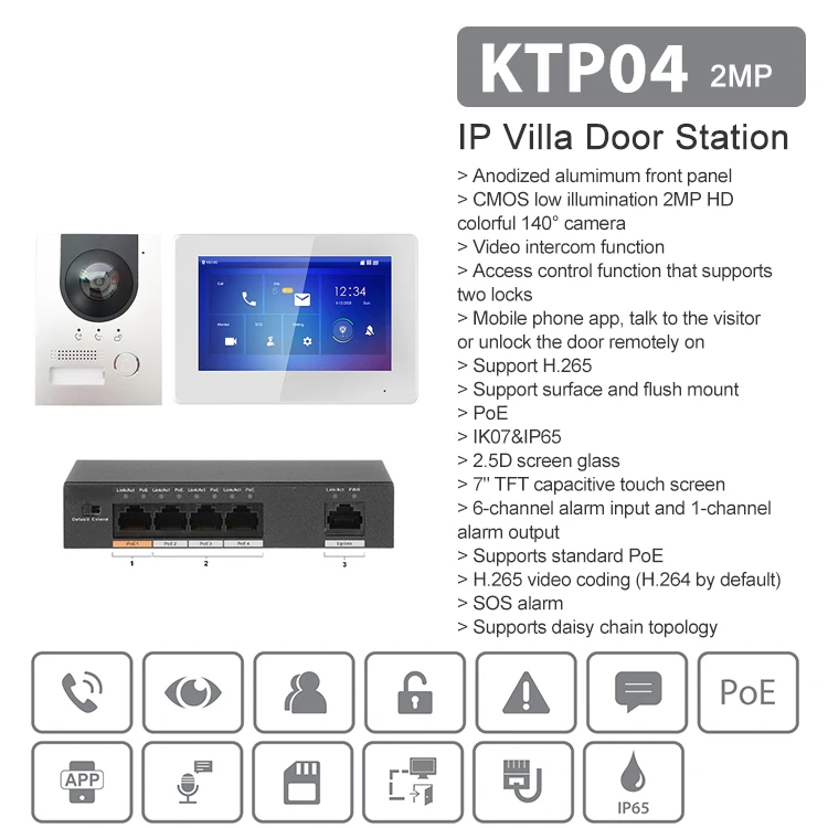 2021 vill video doorbell door phone fingerprint intercom telephone system multi apartment video door phone intercom system