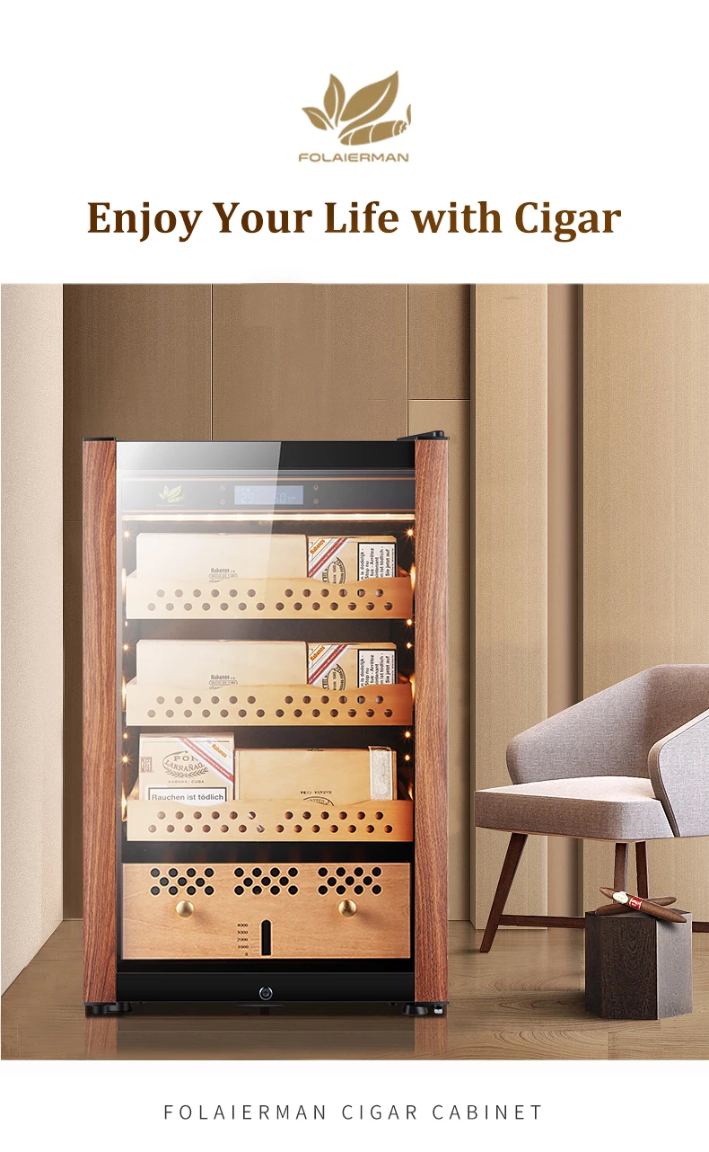 168L Cedar Wood Shelves Electric Home and Hotel Cigar Humidor Cabinet