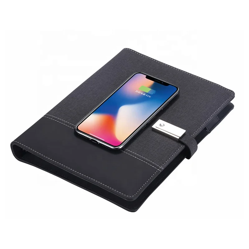 Multifunctional Power Bank Notebook with USB flash Drive PU Leather A5 Powerbank journal planner notebook